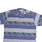 CHAROVA Mens Blue & Black Patterned Cotton Blend Shirt XL Summer Casual Short