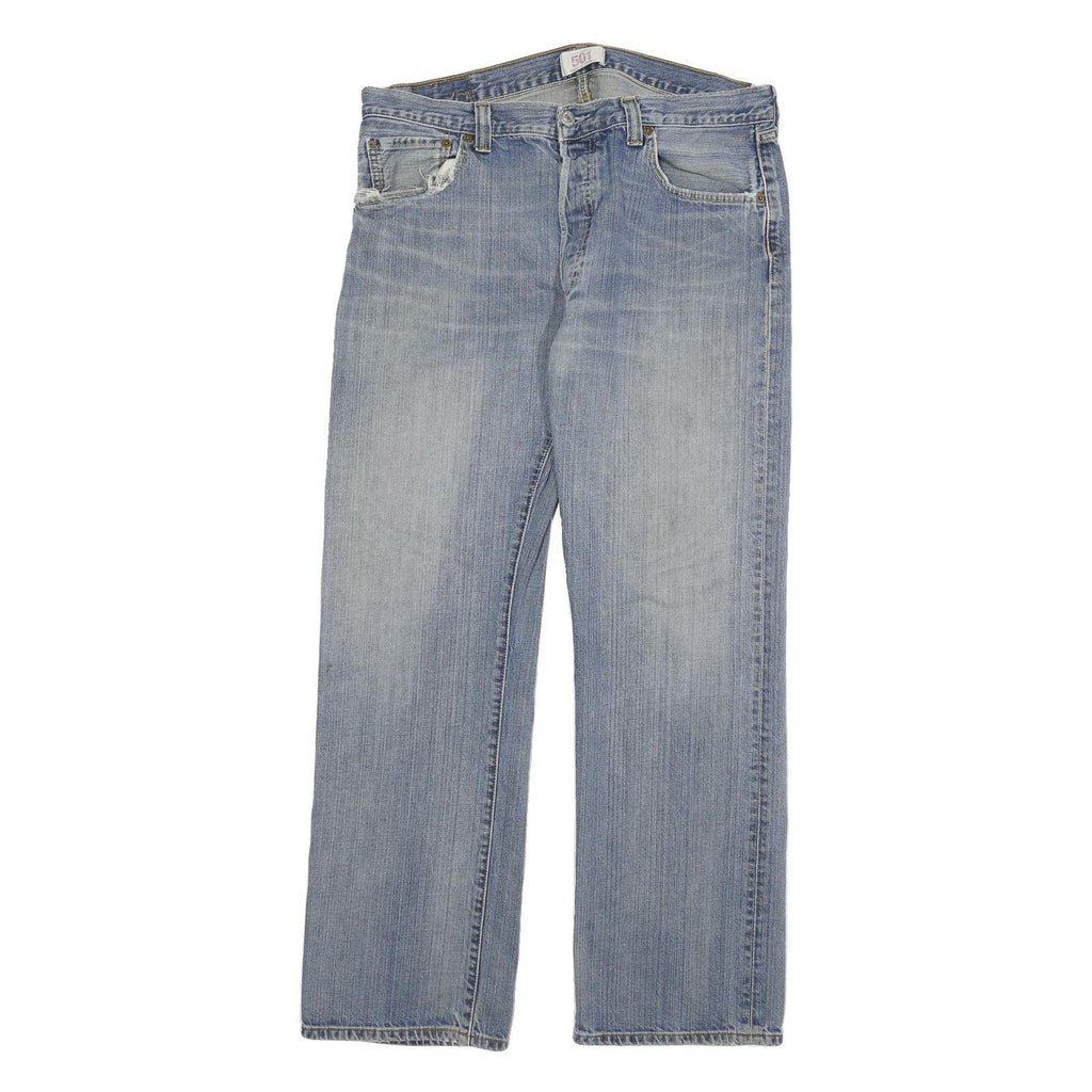 LEVI'S 501 Mens Jeans Blue Regular Straight Denim Medium W32 L29 Classic Button