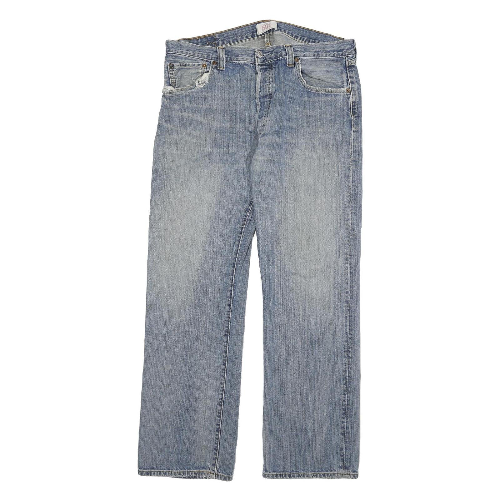 LEVI'S 501 Mens Jeans Blue Regular Straight Denim Medium W32 L29 Classic Button