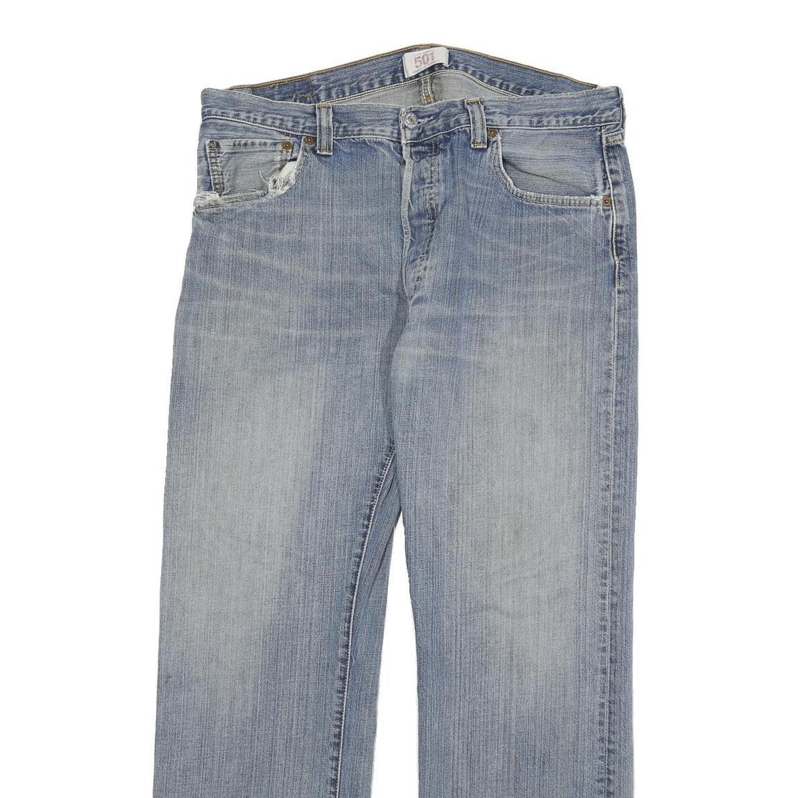 LEVI'S 501 Mens Jeans Blue Regular Straight Denim Medium W32 L29 Classic Button