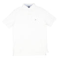 TOMMY HILFIGER Mens White Short Sleeve Plain M Cotton Blend Polo Shirt