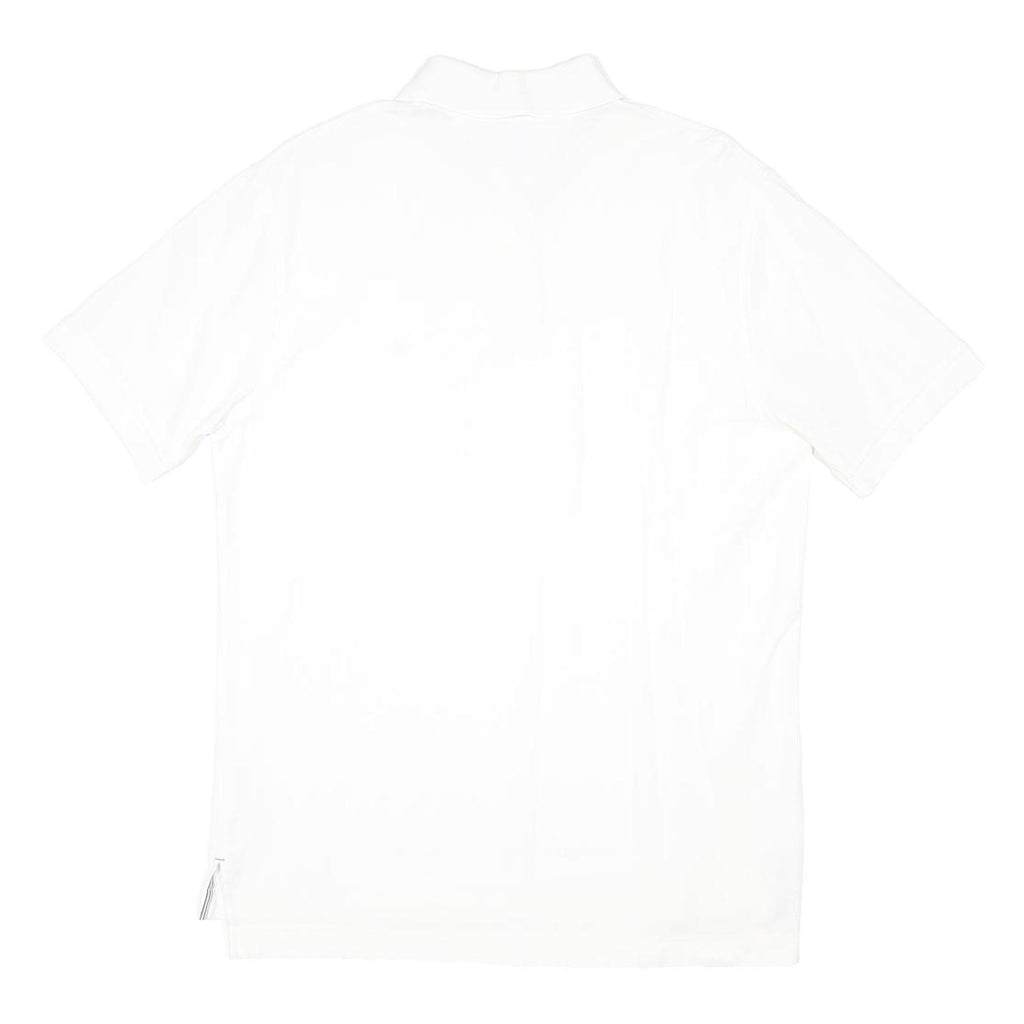 TOMMY HILFIGER Mens White Short Sleeve Plain M Cotton Blend Polo Shirt