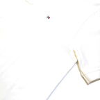 TOMMY HILFIGER Mens White Short Sleeve Plain M Cotton Blend Polo Shirt