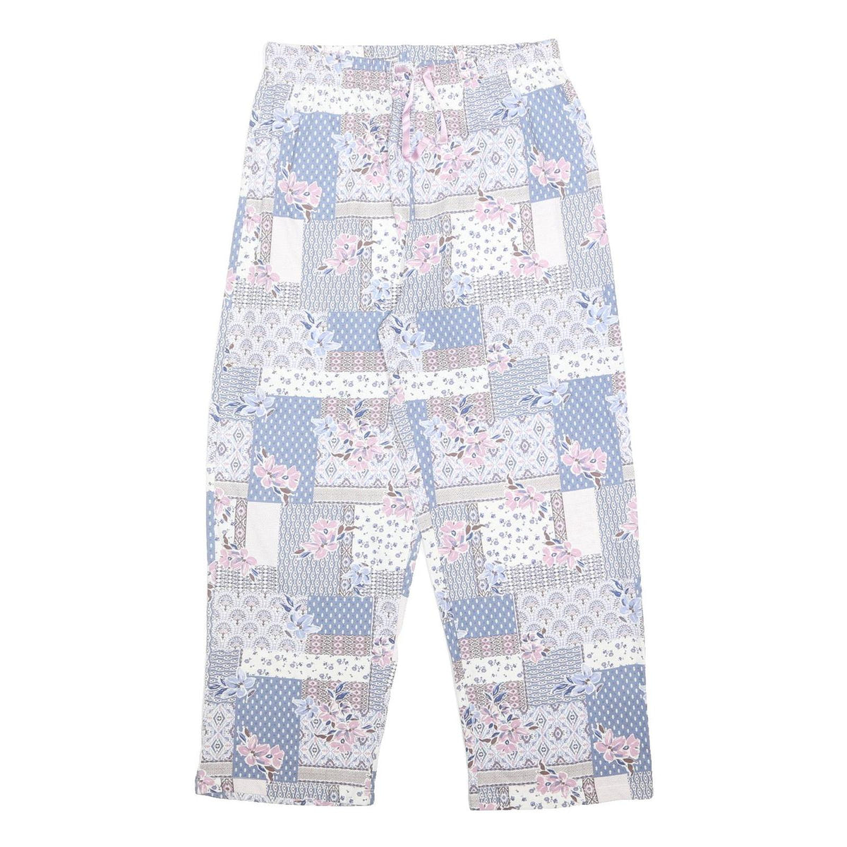 BONMARCHE Sleepwear Womens Cotton Patchwork Floral Relaxed Trousers W30 L28