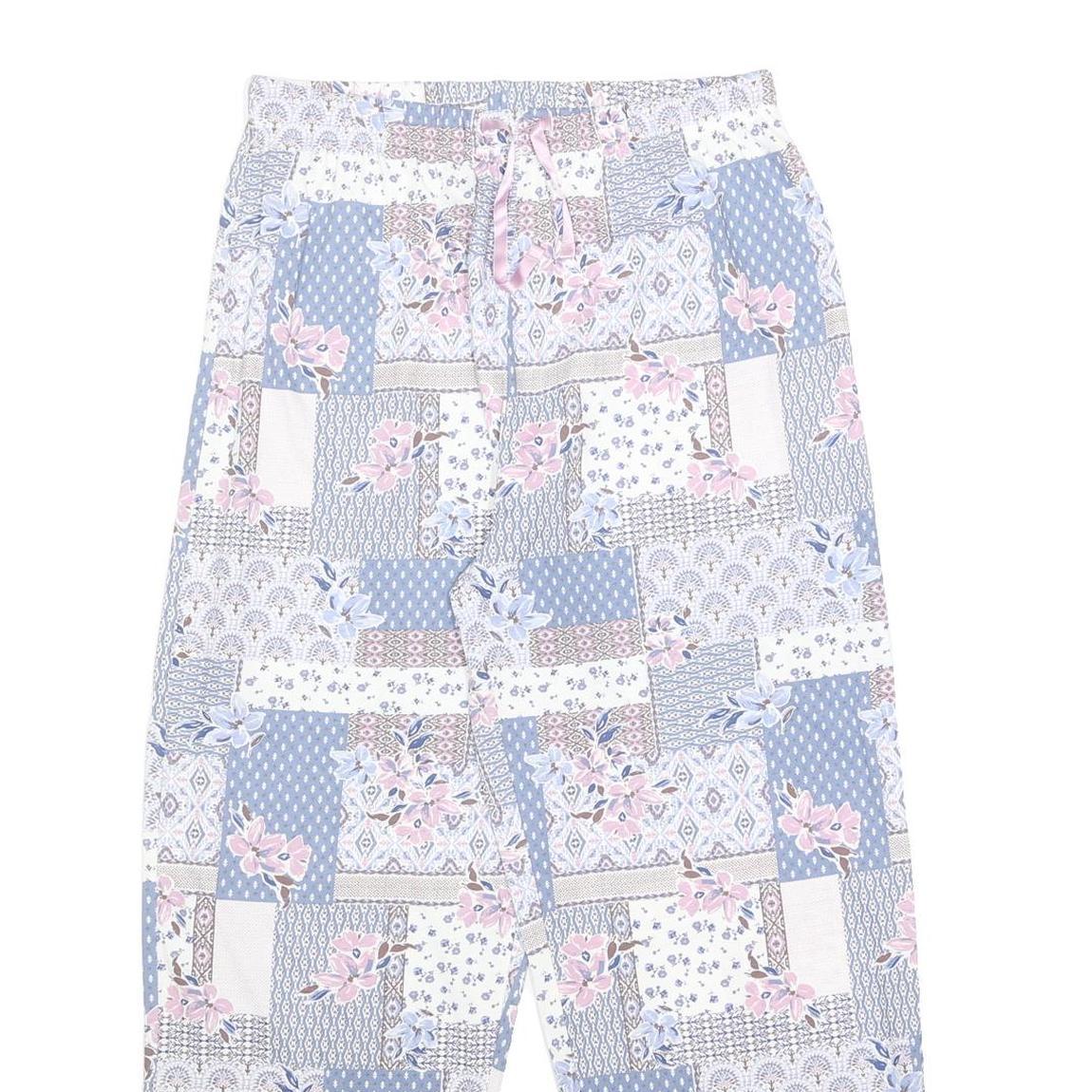 BONMARCHE Sleepwear Womens Cotton Patchwork Floral Relaxed Trousers W30 L28