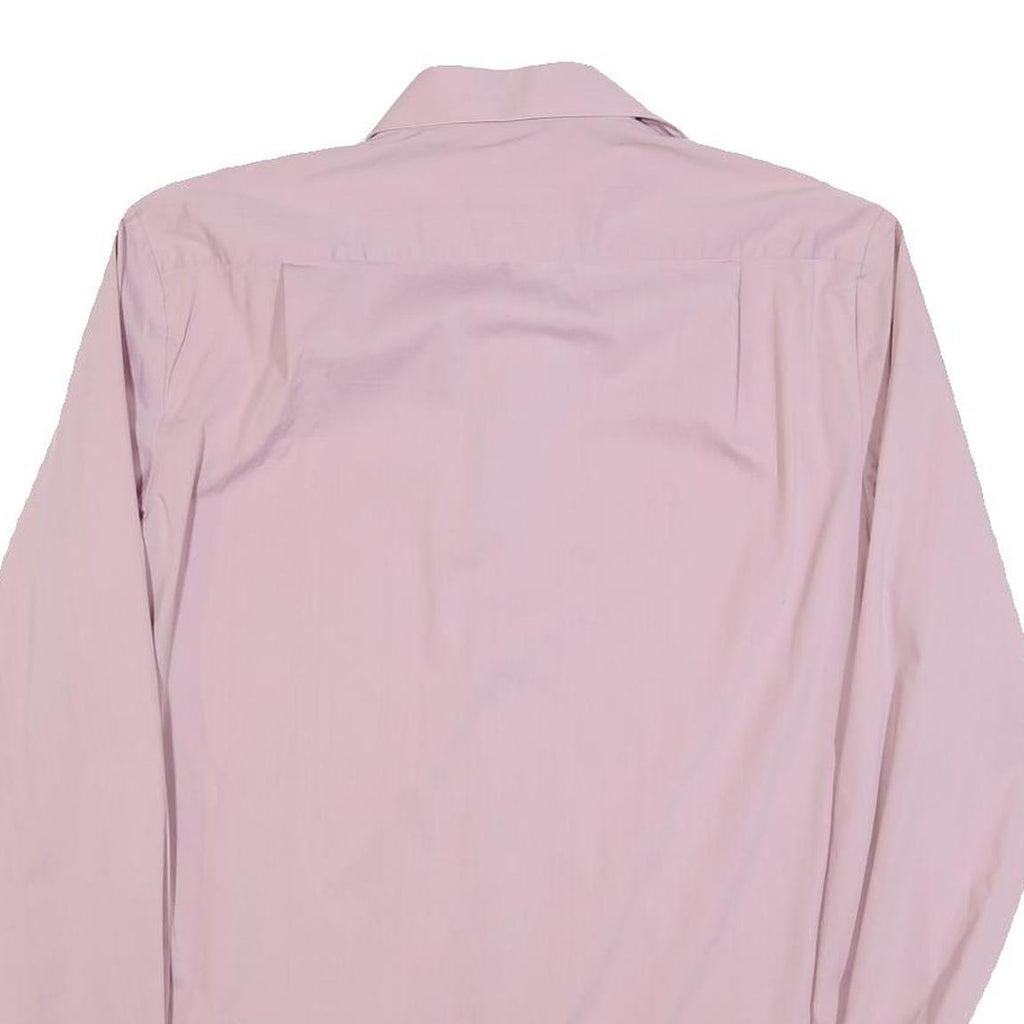 DKNY Mens Pink Slim Fit Shirt L Cotton Blend Formal Button Down Long Sleeve