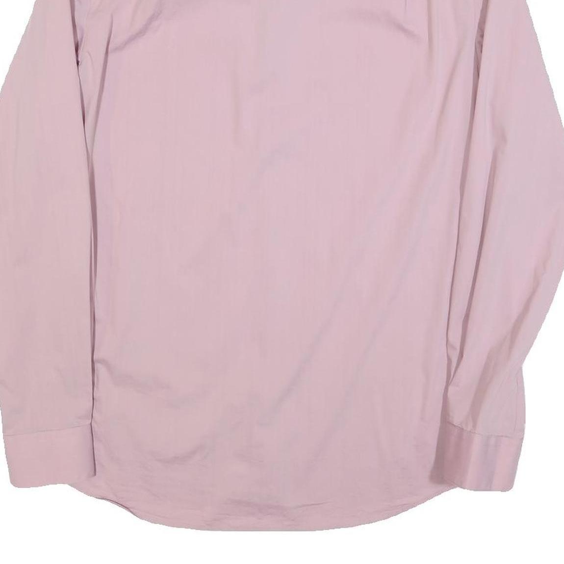 DKNY Mens Pink Slim Fit Shirt L Cotton Blend Formal Button Down Long Sleeve