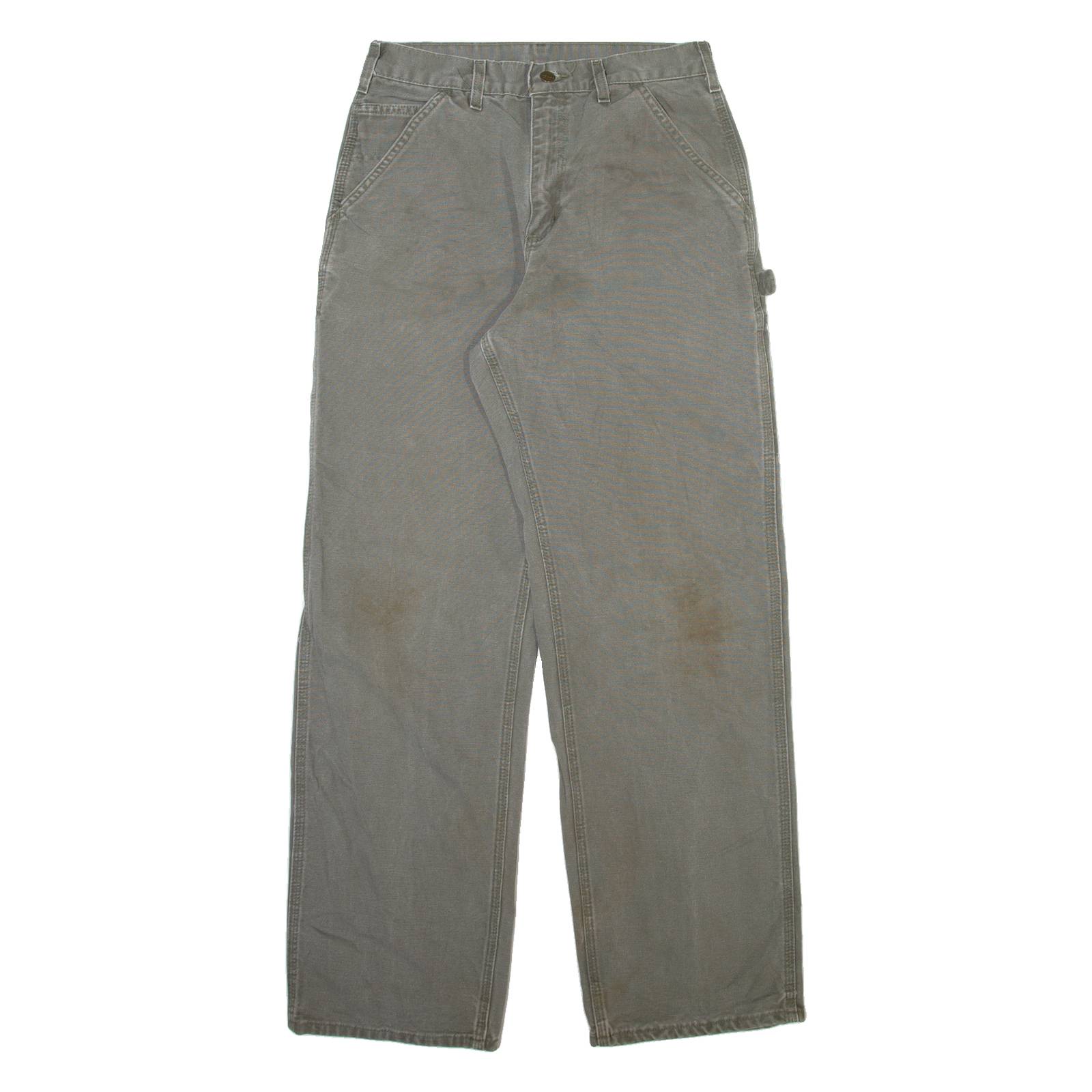 CARHARTT Carpenter Mens Trousers Grey Relaxed Straight W28 L31