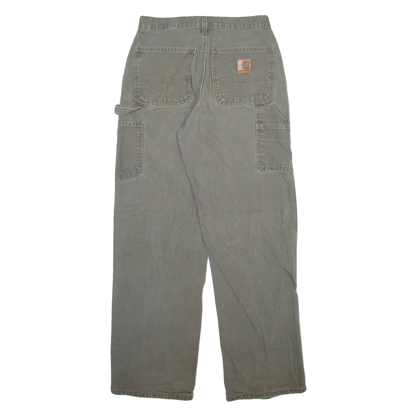 CARHARTT Carpenter Mens Trousers Grey Relaxed Straight W28 L31
