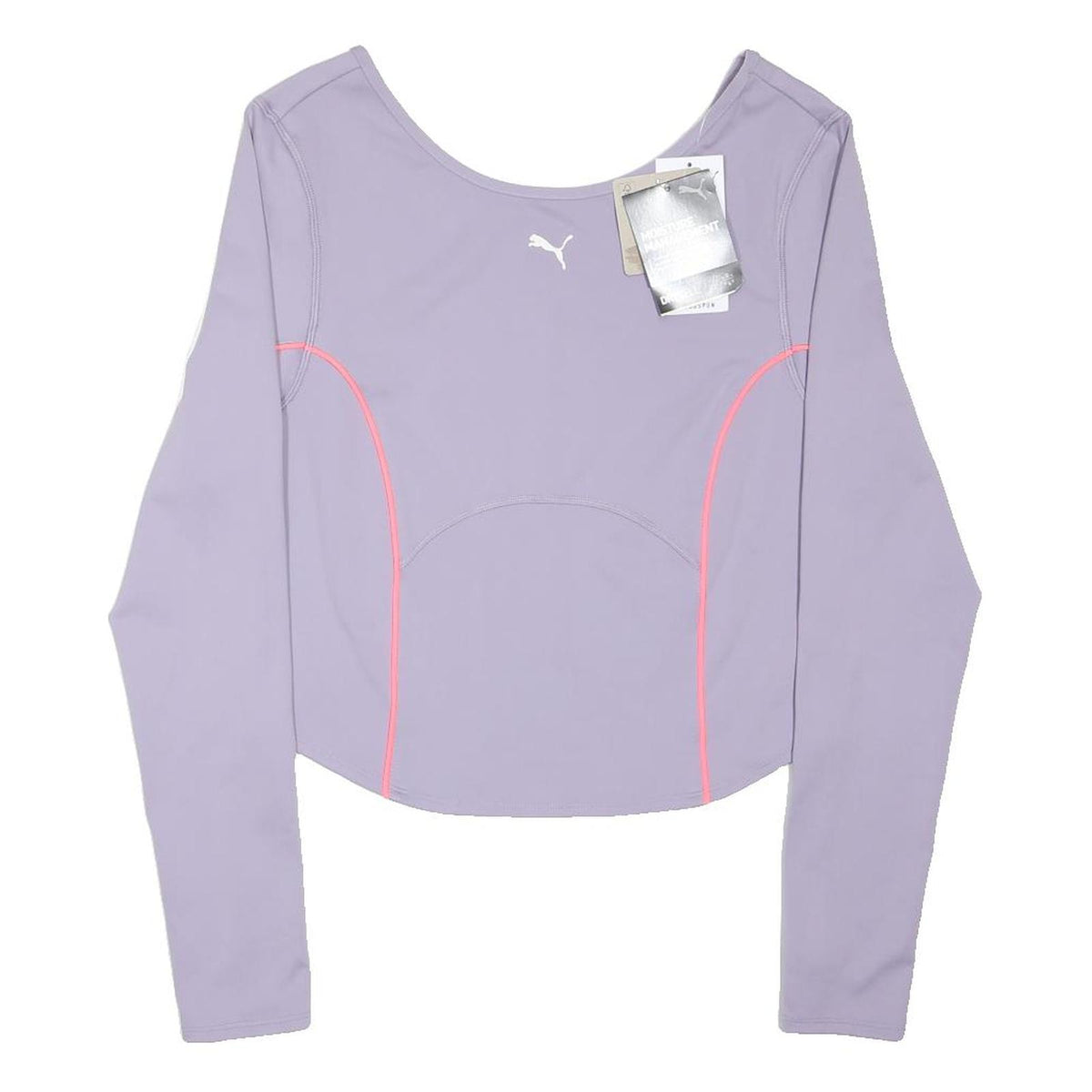 PUMA Womens Purple Sports Long Sleeve Top Crew Neck Size L Activewear