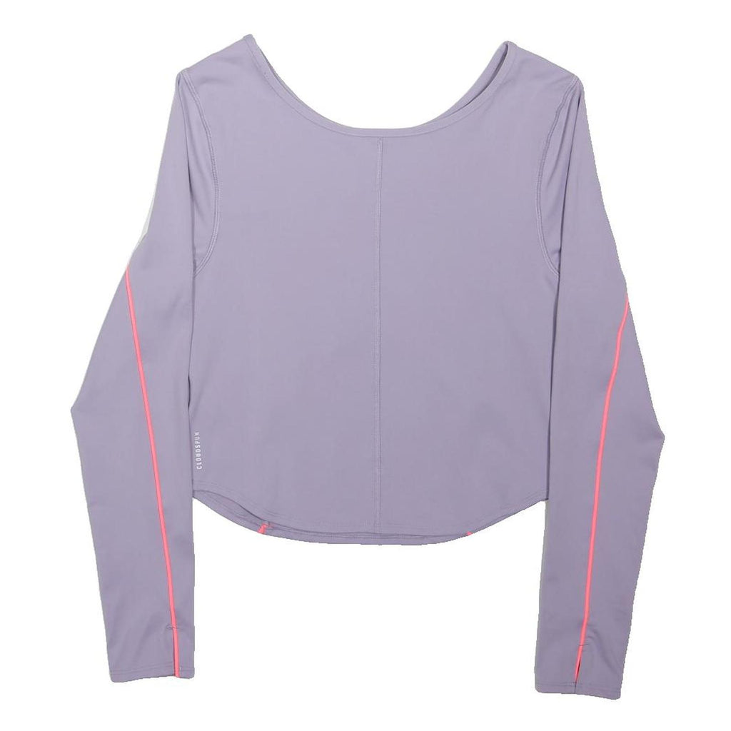 PUMA Womens Purple Sports Long Sleeve Top Crew Neck Size L Activewear