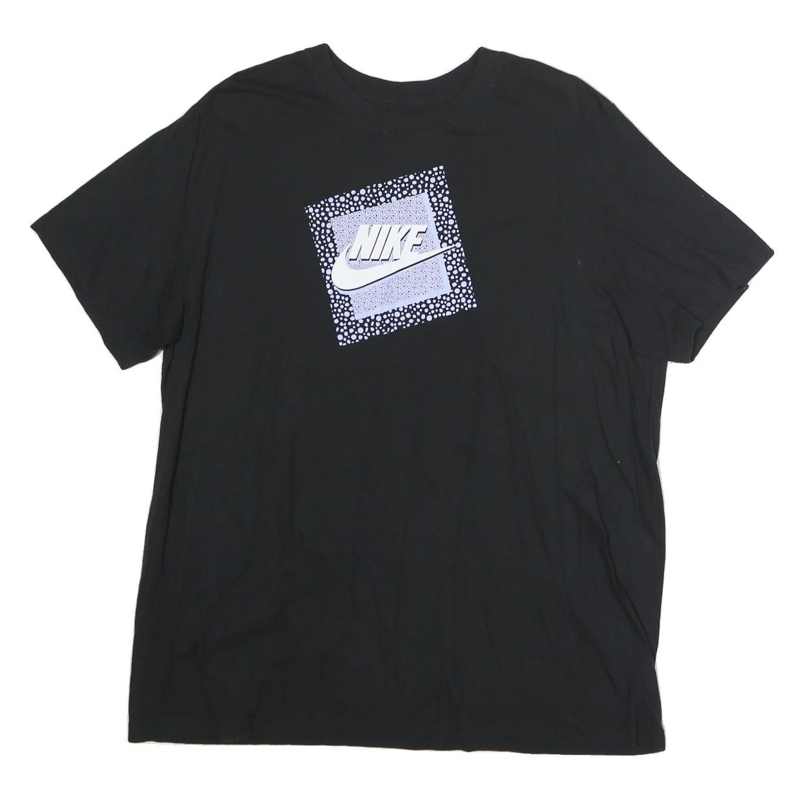 NIKE Womens Black Graphic T-Shirt L Short Sleeve Crew Neck Cotton Casual Wear