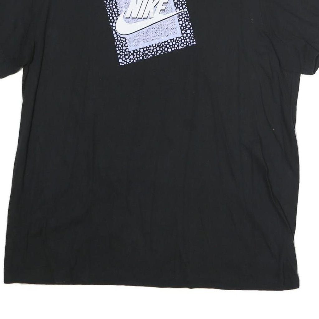 NIKE Womens Black Graphic T-Shirt L Short Sleeve Crew Neck Cotton Casual Wear