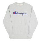 CHAMPION REVERSE WEAVE Mens Grey Cotton Blend Crew Neck Sweatshirt S Casual Wear