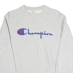 CHAMPION REVERSE WEAVE Mens Grey Cotton Blend Crew Neck Sweatshirt S Casual Wear