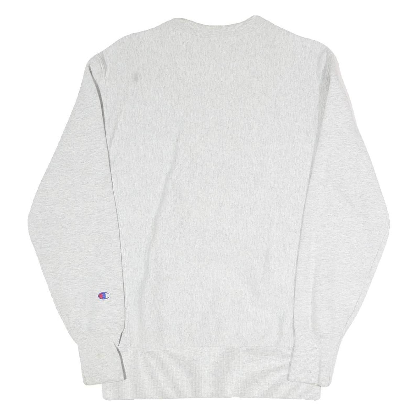 CHAMPION REVERSE WEAVE Mens Grey Cotton Blend Crew Neck Sweatshirt S Casual Wear