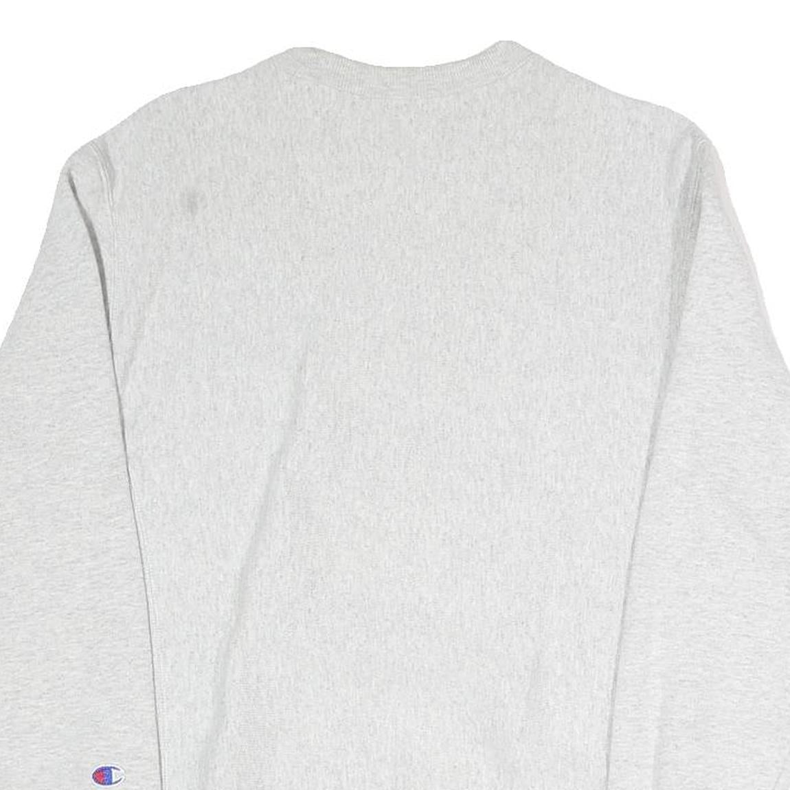 CHAMPION REVERSE WEAVE Mens Grey Cotton Blend Crew Neck Sweatshirt S Casual Wear