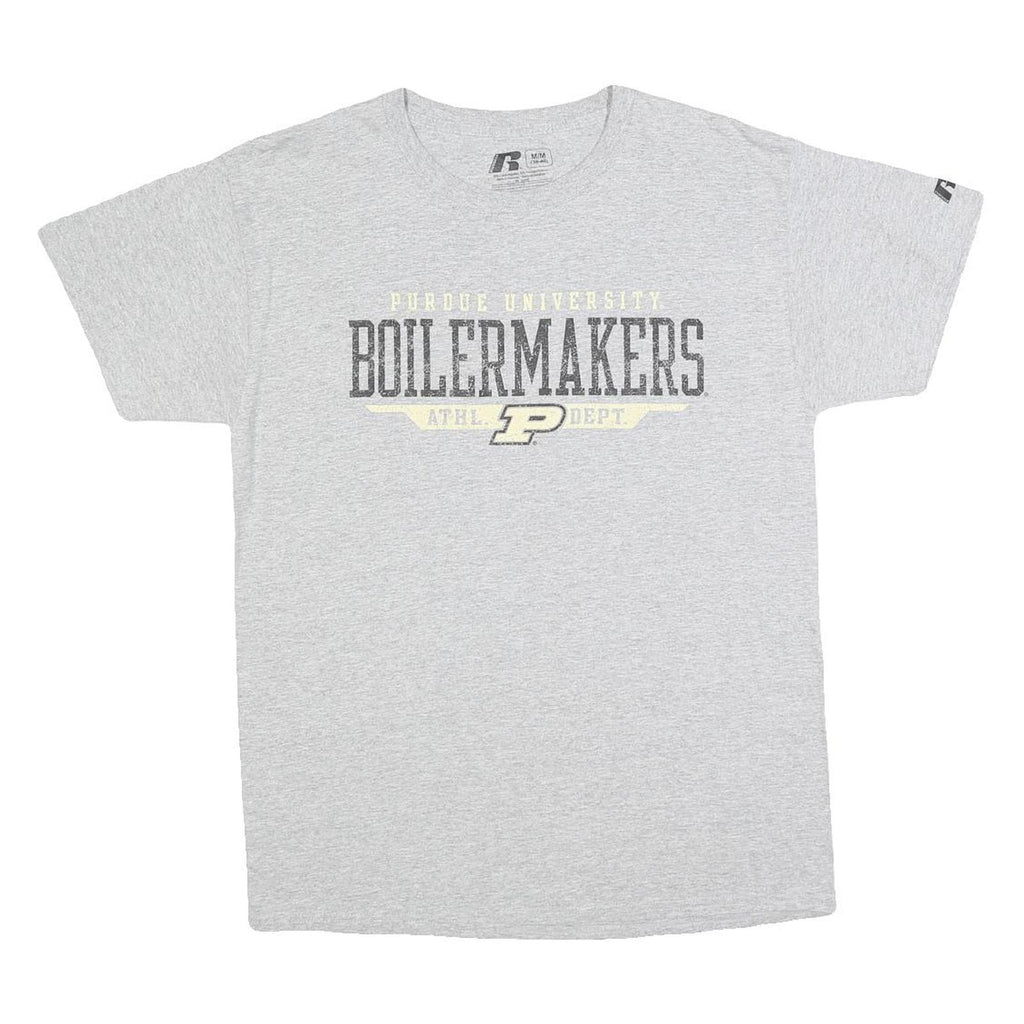 RUSSELL ATHLETIC Mens Grey Purdue University Boilermakers Graphic T-Shirt M