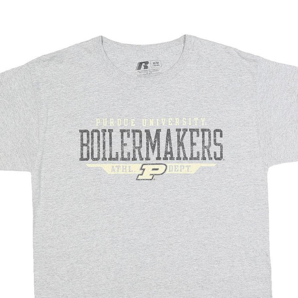 RUSSELL ATHLETIC Mens Grey Purdue University Boilermakers Graphic T-Shirt M