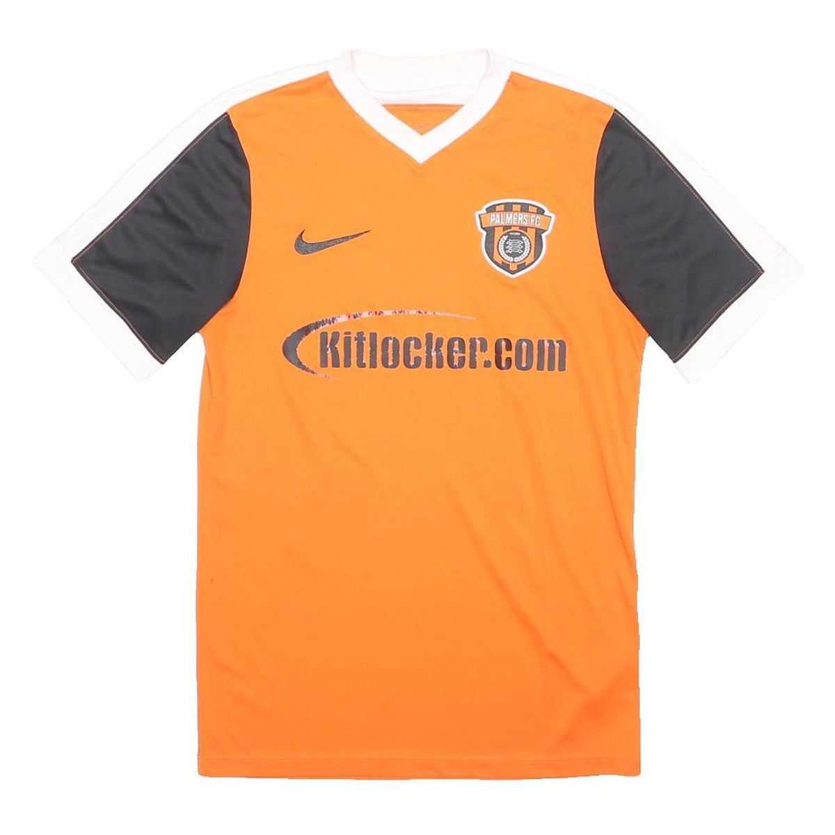 NIKE Mens Orange & Black Graphic T-Shirt S Short Sleeve V-Neck Sports