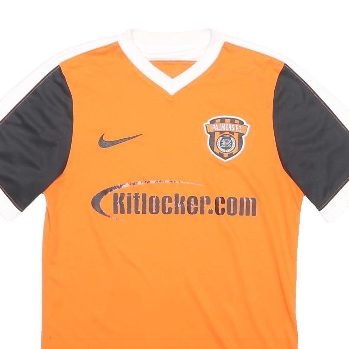NIKE Mens Orange & Black Graphic T-Shirt S Short Sleeve V-Neck Sports