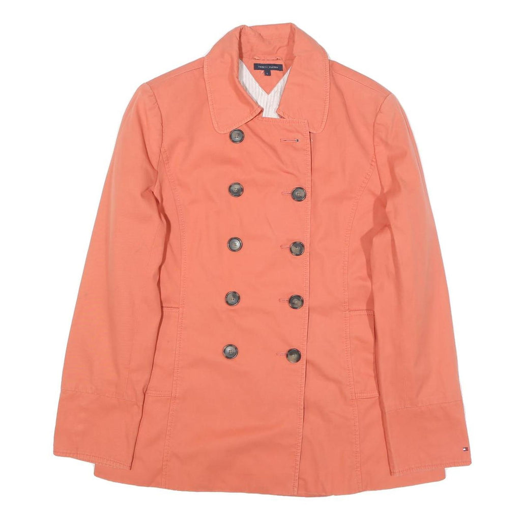 TOMMY HILFIGER Womens Coral Button Jacket L Cotton Blend Double Breasted