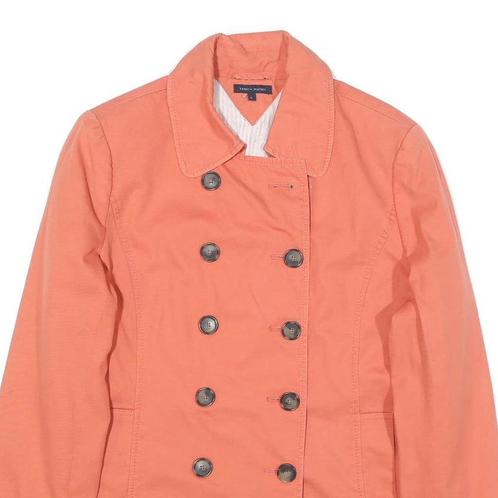 TOMMY HILFIGER Womens Coral Button Jacket L Cotton Blend Double Breasted