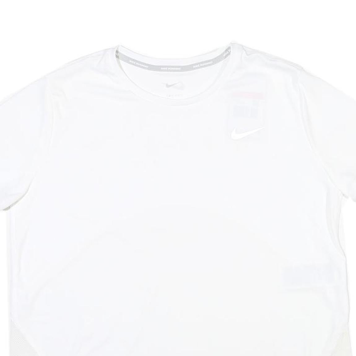 NIKE Womens White Short Sleeve Crew Neck T-Shirt L Athletic Activewear