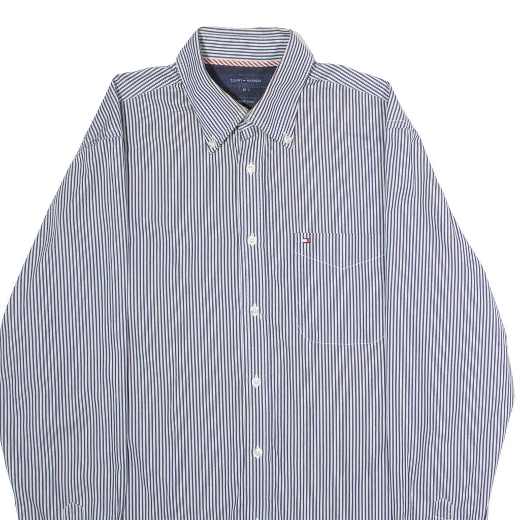 TOMMY HILFIGER Mens Shirt Blue Striped Long Sleeve M