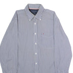 TOMMY HILFIGER Mens Shirt Blue Striped Long Sleeve M