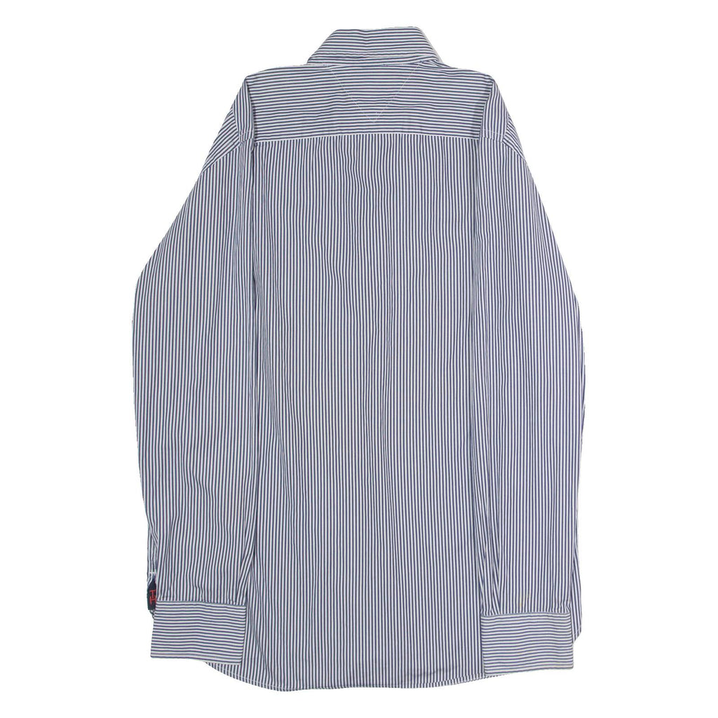 TOMMY HILFIGER Mens Shirt Blue Striped Long Sleeve M