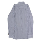 TOMMY HILFIGER Mens Shirt Blue Striped Long Sleeve M