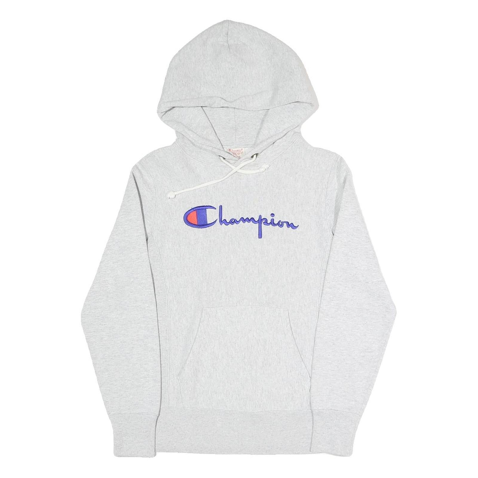 CHAMPION REVERSE WEAVE Mens Grey Pullover Hoodie S Cotton Blend Casual