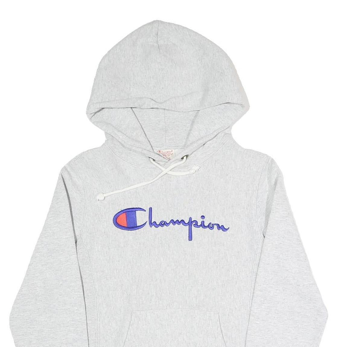 CHAMPION REVERSE WEAVE Mens Grey Pullover Hoodie S Cotton Blend Casual