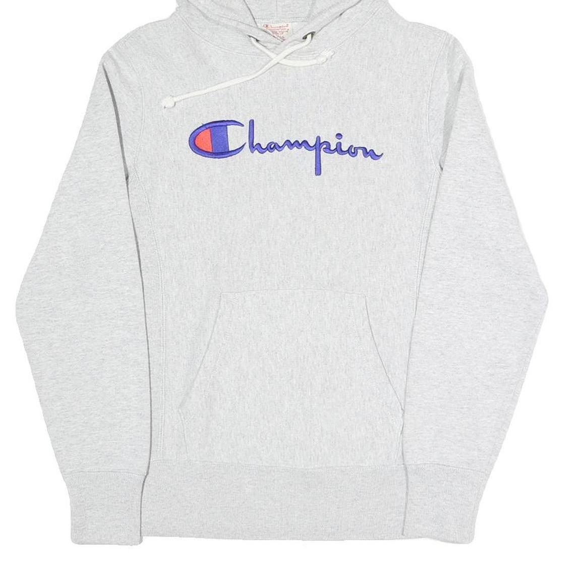CHAMPION REVERSE WEAVE Mens Grey Pullover Hoodie S Cotton Blend Casual