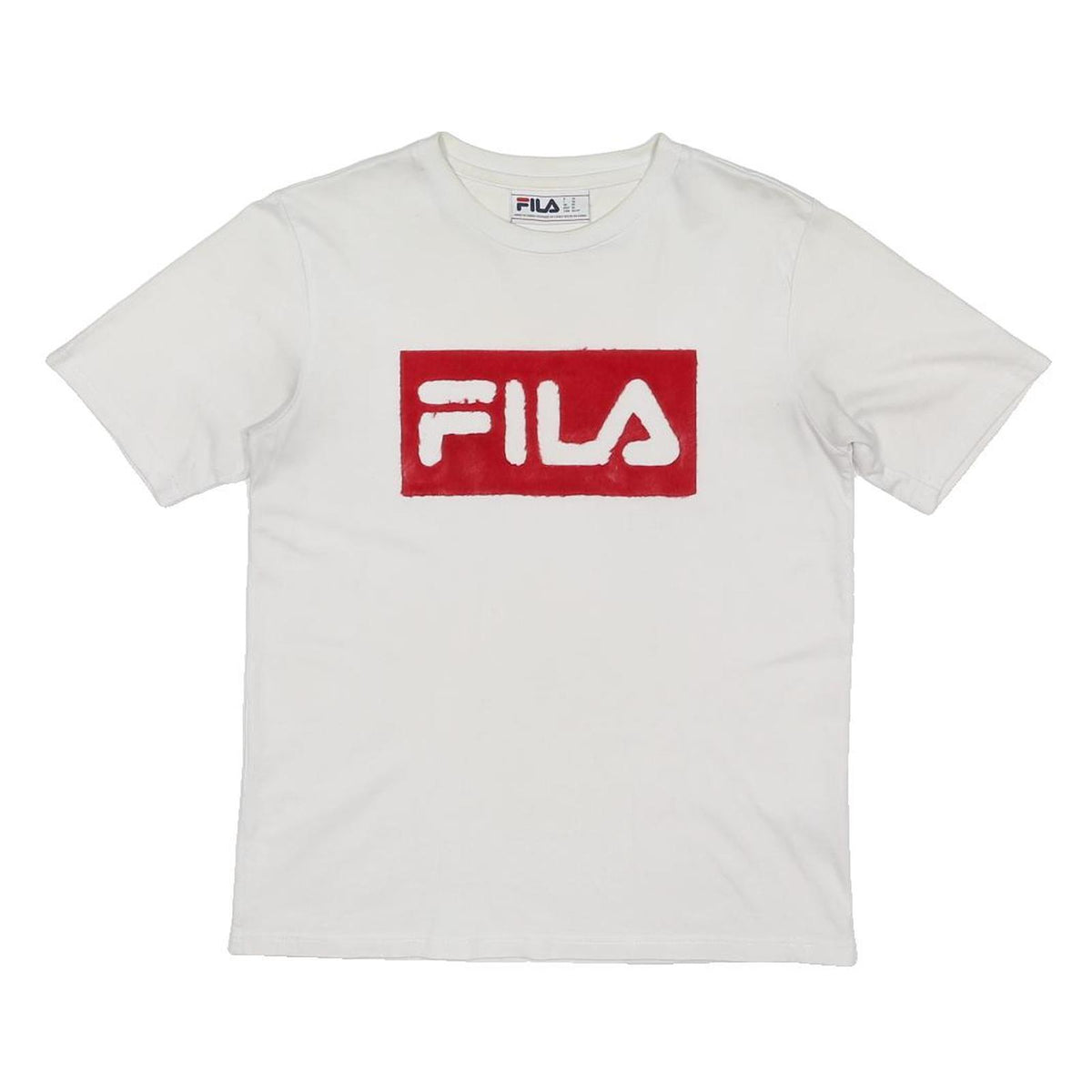 FILA Womens White & Red Logo Graphic T-Shirt XS Short Sleeve Round Neck
