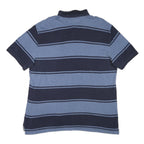 TOMMY HILFIGER Mens Blue & Navy Striped Short Sleeve Polo Shirt XL Cotton Blend