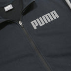PUMA Mens Navy & Grey Cotton Blend Track Jacket M Zip Plain Logo