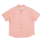 COLUMBIA Womens Coral & White Checked Shirt L Breathable Outdoor Casual