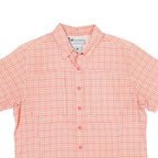 COLUMBIA Womens Coral & White Checked Shirt L Breathable Outdoor Casual