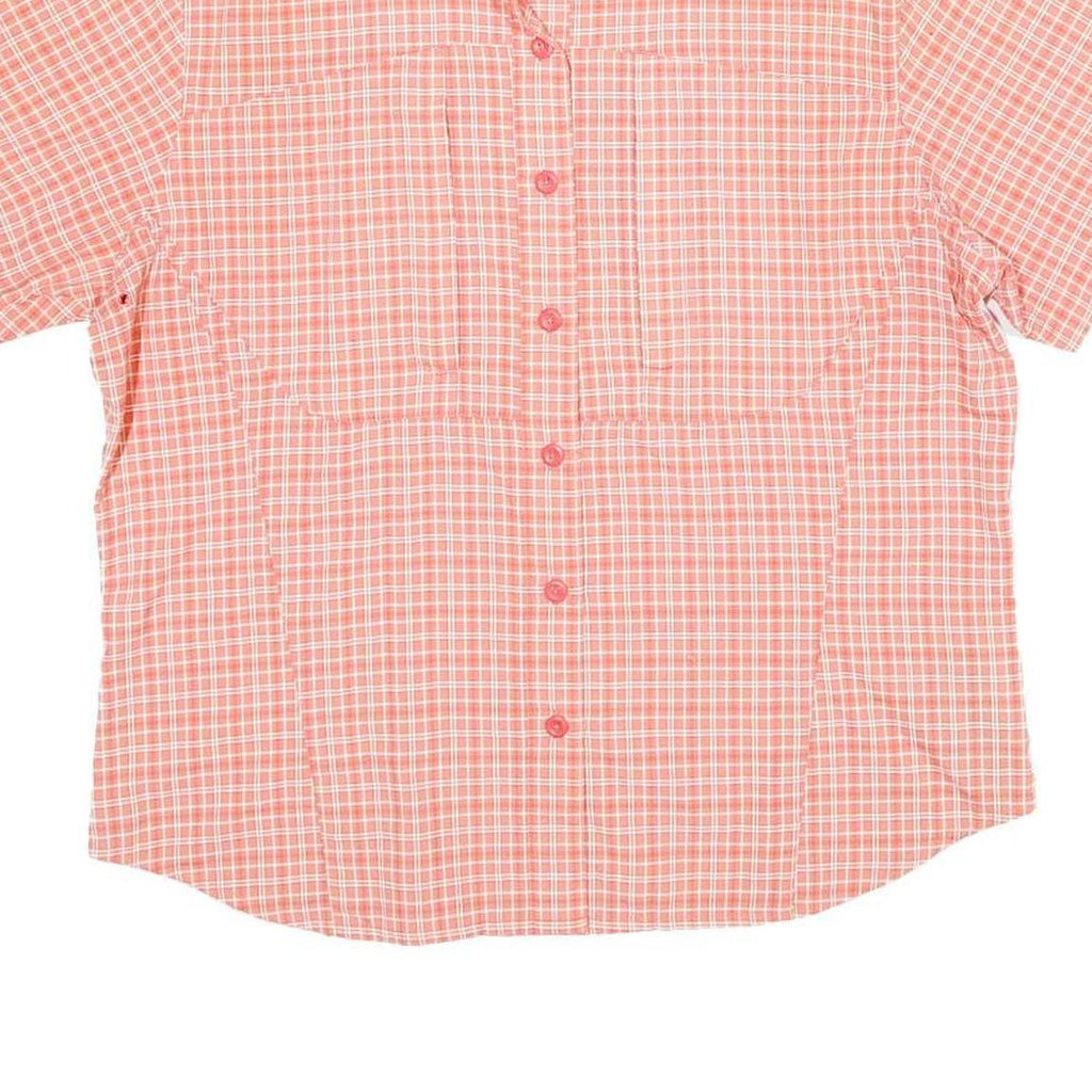 COLUMBIA Womens Coral & White Checked Shirt L Breathable Outdoor Casual