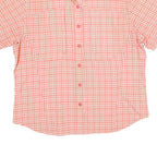 COLUMBIA Womens Coral & White Checked Shirt L Breathable Outdoor Casual