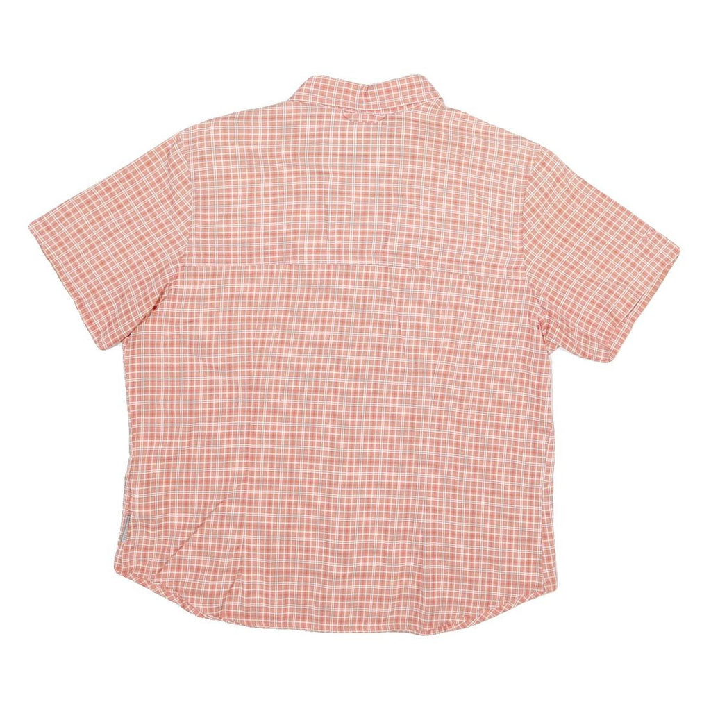 COLUMBIA Womens Coral & White Checked Shirt L Breathable Outdoor Casual