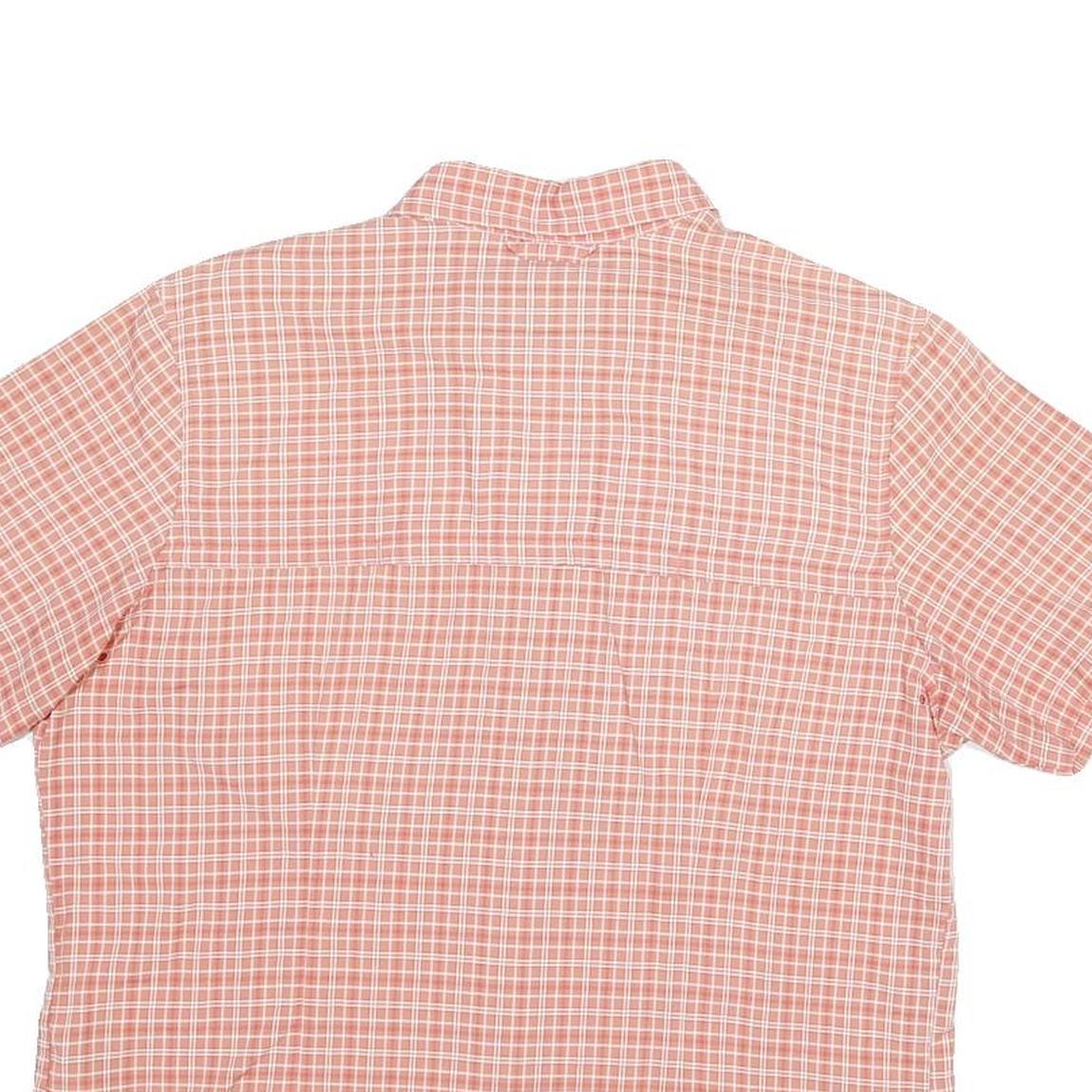 COLUMBIA Womens Coral & White Checked Shirt L Breathable Outdoor Casual
