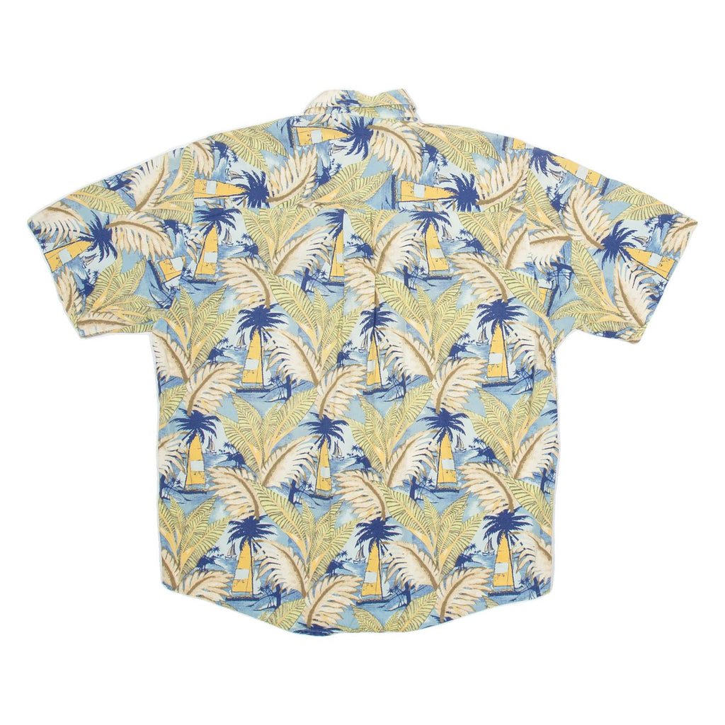 NATURAL ISSUE Mens Hawaiian Shirt Blue Crazy Pattern M