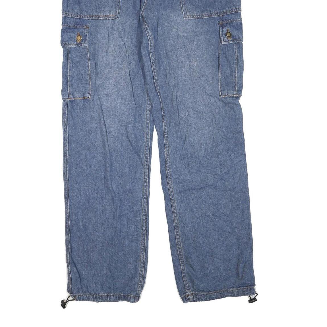 SIMPLE SOCIETY Womens Jeans Blue Regular Straight Denim Medium W34 L32 Cargo