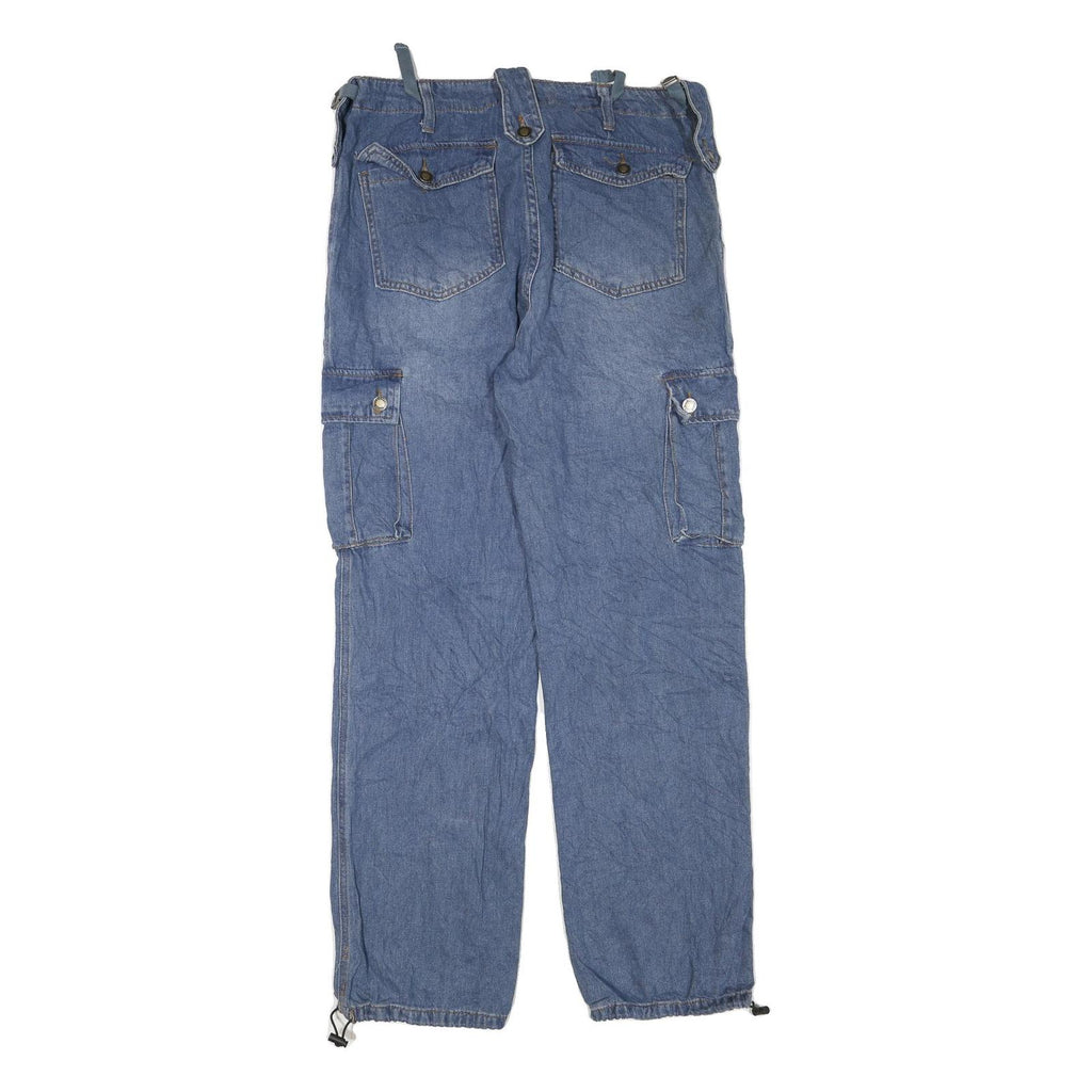 SIMPLE SOCIETY Womens Jeans Blue Regular Straight Denim Medium W34 L32 Cargo