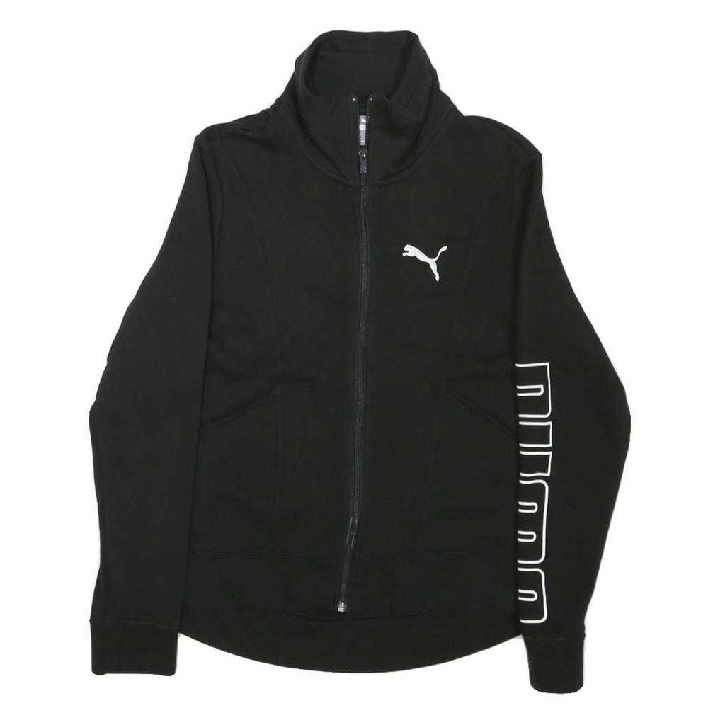 PUMA Mens Black Jacket M Cotton Blend Classic Zip Sportswear Logo