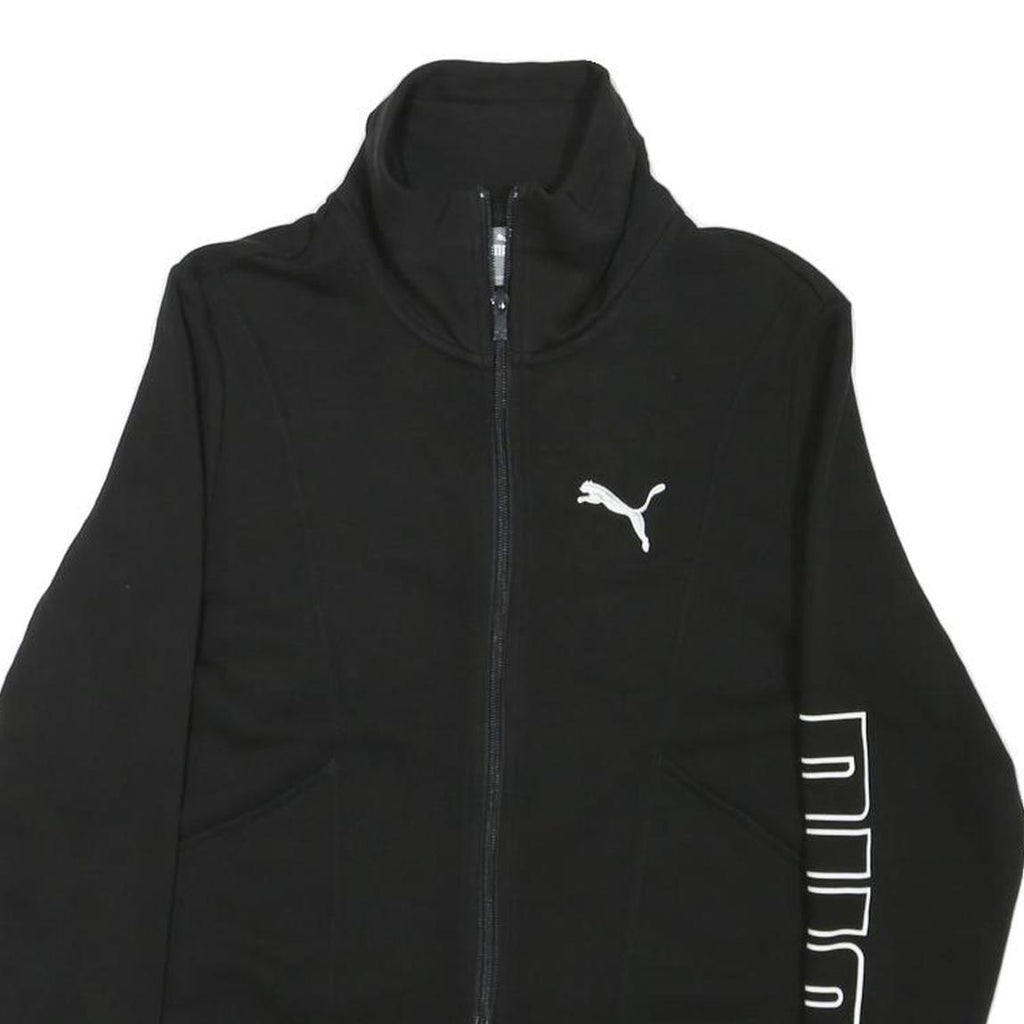 PUMA Mens Black Jacket M Cotton Blend Classic Zip Sportswear Logo