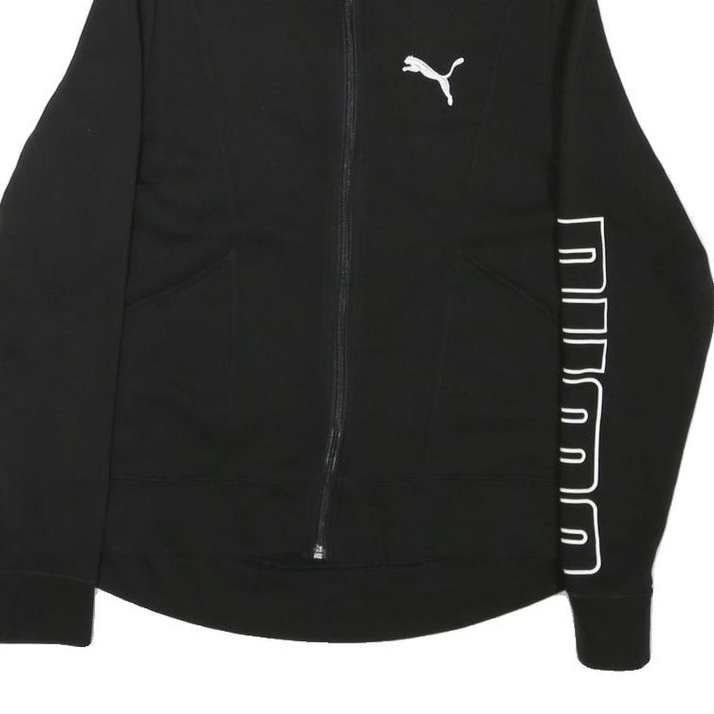 PUMA Mens Black Jacket M Cotton Blend Classic Zip Sportswear Logo